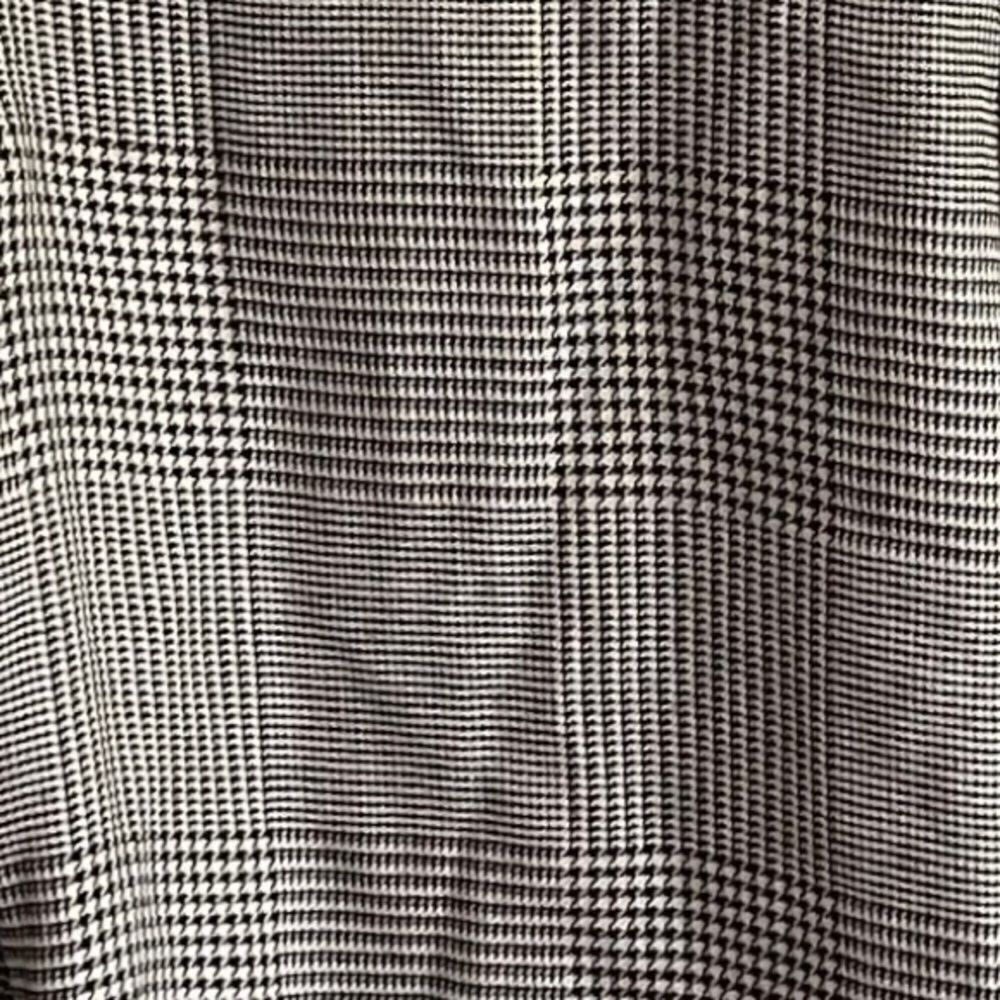 L’AGENCE Checked Button Front Long Sleeve Blouse Black Cream XS - Picture 5 of 6
